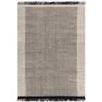 Tapis moderne en laine tiss main noir 120x170 cm