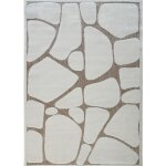 Tapis moderne  relief crme 80x200