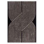Tapis moderne tuft main en laine noir 160x230 cm