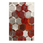 Tapis motif cercles vintage rouge / gris pour salon, chambre 290x200 Tapis motif cercles vintage rouge / gris pour salon, chambre 290x200