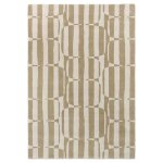Tapis à motif galet rayé caramel Tapis à motif galet rayé caramel