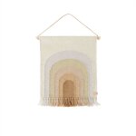 Tapis mural multicolore en laine et coton h69x55cm Tapis mural multicolore en laine et coton h69x55cm