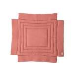 Tapis de parc carr bicolore rose poudr