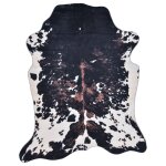 Tapis en peau de vache artificielle noir et blanc 150x190