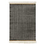 Tapis plat tissé main pure laine vierge à franges noir 160x230 Tapis plat tissé main pure laine vierge à franges noir 160x230