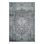 Tapis plat vintage effet us� vert et gris 160x230
