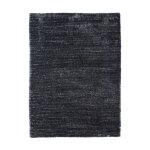 Tapis � poils longs effet soyeux gris anthracite 120x170
