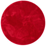 Tapis  poils longs moelleux rond vin rouge 160x160 cm