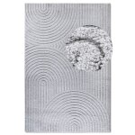Tapis poils longs motifs en relief argent 200x280cm - elle decoration
