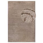 Tapis poils longs motifs en relief beige 160x235cm - elle decoration