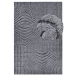 Tapis poils longs motifs en relief gris 120x170cm - elle decoration
