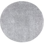 Tapis  poils longs rond softy gris souris 160x160cm