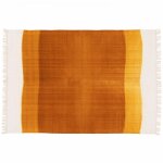 Tapis rectangulaire en laine tissé à plat jaune / orange 120 x 170 cm Tapis rectangulaire en laine tissé à plat jaune / orange 120 x 170 cm