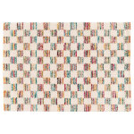 Tapis rectangulaire à poils longs motif carré multicolore 120 x 170 cm Tapis rectangulaire à poils longs motif carré multicolore 120 x 170 cm