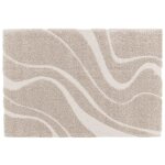 Tapis rectangulaire à poils longs motif ondulé taupe 120 x 170 cm Tapis rectangulaire à poils longs motif ondulé taupe 120 x 170 cm