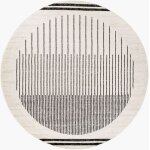 Tapis rond scandinave moderne blanc / noir Ø 160 Tapis rond scandinave moderne blanc / noir Ø 160
