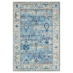 Tapis salon classique lavable - bleu 120x170cm Tapis salon classique lavable - bleu 120x170cm