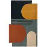 Tapis de salon moderne en laine multicolore 120x170 cm Tapis de salon moderne en laine multicolore 120x170 cm