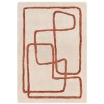 Tapis de salon moderne en laine rouge 120x170 cm
