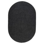 Tapis de salon style jute noir 200x300 cm Tapis de salon style jute noir 200x300 cm