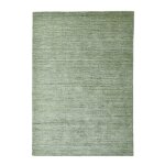 Tapis de salon tiss main en viscose et laine vert 70x140 cm
