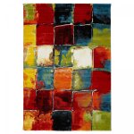 Tapis salon tiss motif gomtrique doux et soyeux multicolore 160x230