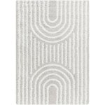 Tapis shaggy scandinave blanc / gris 160x220 Tapis shaggy scandinave blanc / gris 160x220