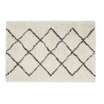 Tapis style berbre en laine tufte motif noir et cru 120x180