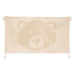 Tapis tte d'ourson en 3d coton beige ficelle 90x60cm