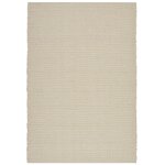 Tapis tiss  la main en laine blanc 70x240