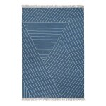 Tapis tissé main pure laine vierge bleu à franges 80x150 Tapis tissé main pure laine vierge bleu à franges 80x150