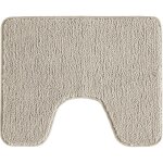 Tapis de toilette uni en polyester ecru 50x40cm Tapis de toilette uni en polyester ecru 50x40cm