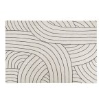 Tapis tufté en laine motif graphique blanc cassé et gris anthracite 160x230 Tapis tufté en laine motif graphique blanc cassé et gris anthracite 160x230