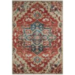 Tapis vintage motif oriental rouge 200x290