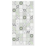 Tapis vinyle carreaux ciments love vert 100x140cm