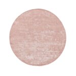 Tapis en viscose rond rose d 160