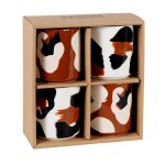 Tasses en céramique motifs léopard blancs, noirs et marron (x4) Tasses en céramique motifs léopard blancs, noirs et marron (x4)