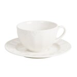 Tasse et soucoupe en porcelaine blanche