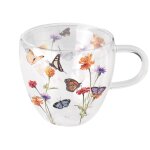 Tasse à thé en verre double paroi jardin des papillons 200 ml Tasse à thé en verre double paroi jardin des papillons 200 ml