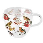 Tasse à thé en verre double paroi oiseaux d automne 200 ml Tasse à thé en verre double paroi oiseaux d automne 200 ml