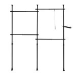 T�lescopique garde - robe penderie 4 barres en m�tal noir