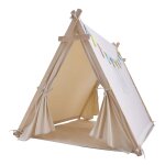 Tente de jeu pour enfants avec fen�tre & tapis, beige, 120 cm x 100 cm
