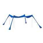 Tente de plage portable avec protection solaire effet bois bleu royal Tente de plage portable avec protection solaire effet bois bleu royal