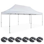 Tente pliante 3x6m et 6 poids de lestage blanc Tente pliante 3x6m et 6 poids de lestage blanc