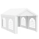 Tente de réception barnum 2 portes zippées acier galvanisé pe blanc Tente de réception barnum 2 portes zippées acier galvanisé pe blanc
