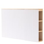 T�te de lit 160 en bois avec rangements blanc