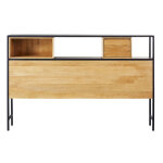 Tte de lit 160 en manguier massif et mtal noir