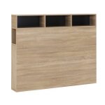 Tte de lit 165 cm chne, 2 portes 9 trous