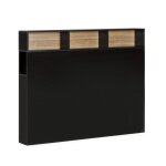 Tête de lit 165 cm noir, 2 portes 9 trous Tête de lit 165 cm noir, 2 portes 9 trous