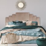 Tte de lit 180 cm velours taupe